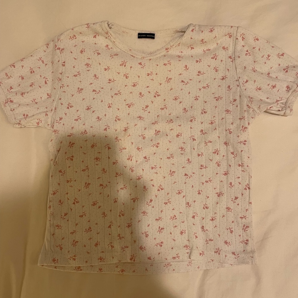Brandy Melville pink floral top